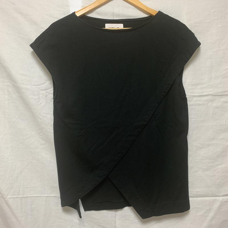 ヨーロ YOLO カットソー 半袖 ノースリーブ 40 無地 黒 / ブラック / レディース USED 古着 中古 10012118