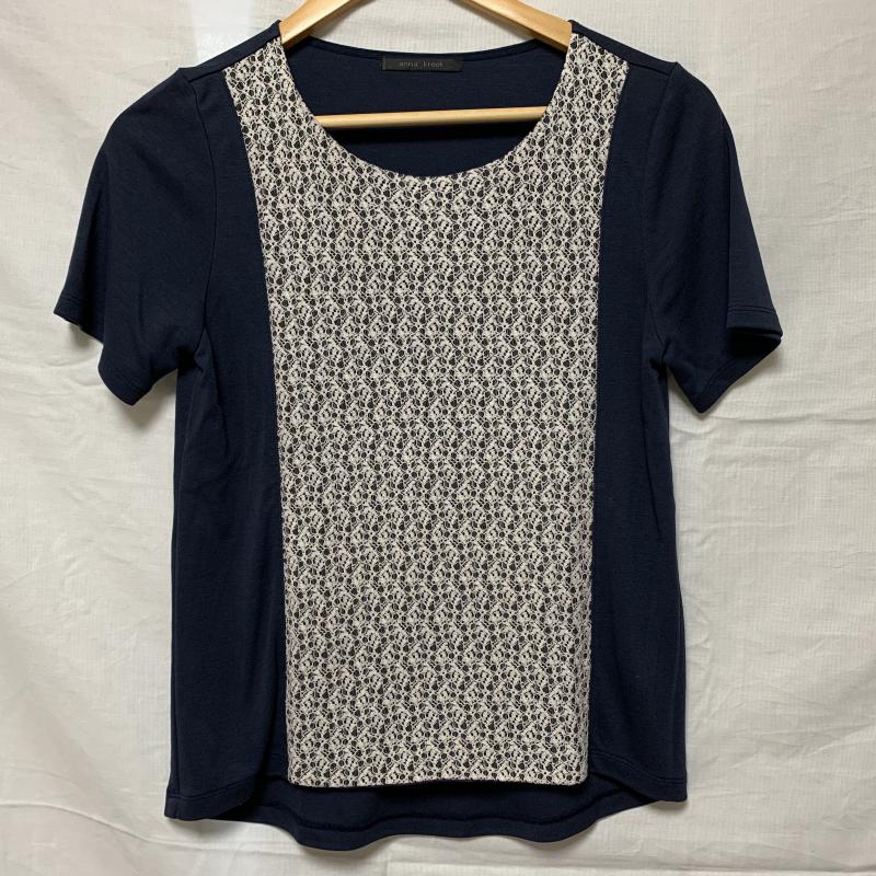 アンナクリーク anna kreek Tシャツ 半袖 無地 X 花柄 紺 / ネイビー / X 白 / ホワイト / レディース USED 古着 中古 10012122