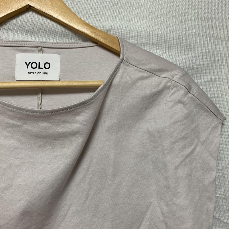 ヨーロ YOLO カットソー 半袖 ノースリーブ 36 無地 灰 / グレー / レディース USED 古着 中古 10012123