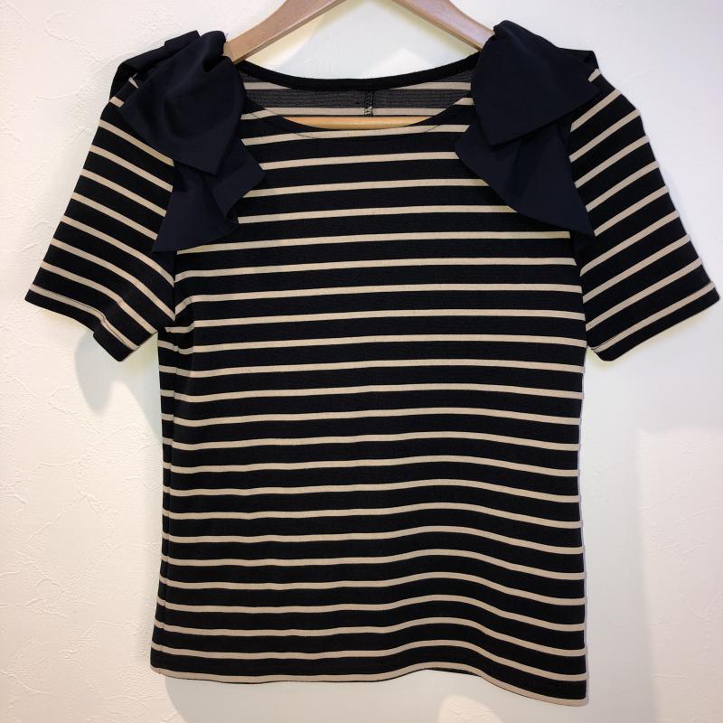 アラマンダ ALLAMANDA カットソー 半袖 38 ボーダー柄 黒 / ブラック / X ベージュ / ベージュ / X 紺 / ネイビー / レディース USED 古着 中古 10012148