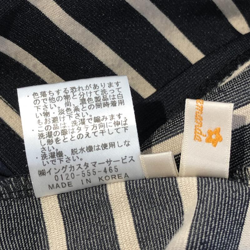 アラマンダ ALLAMANDA カットソー 半袖 38 ボーダー柄 黒 / ブラック / X ベージュ / ベージュ / X 紺 / ネイビー / レディース USED 古着 中古 10012148