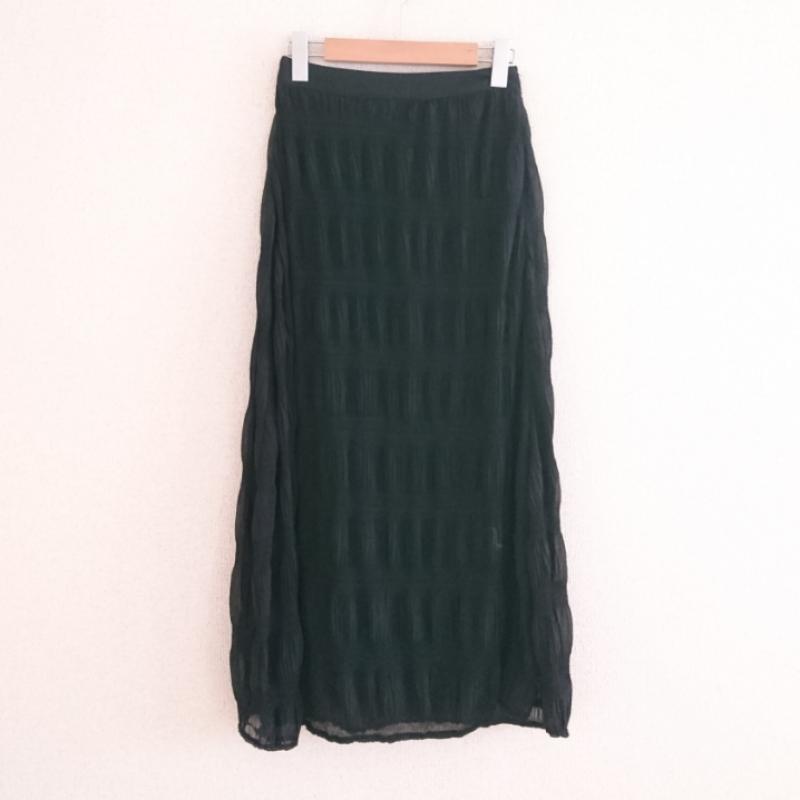 シーモシェリー she mo shelly スカート ロングスカート 無地 黒 / ブラック / レディース USED 古着 中古 10012182