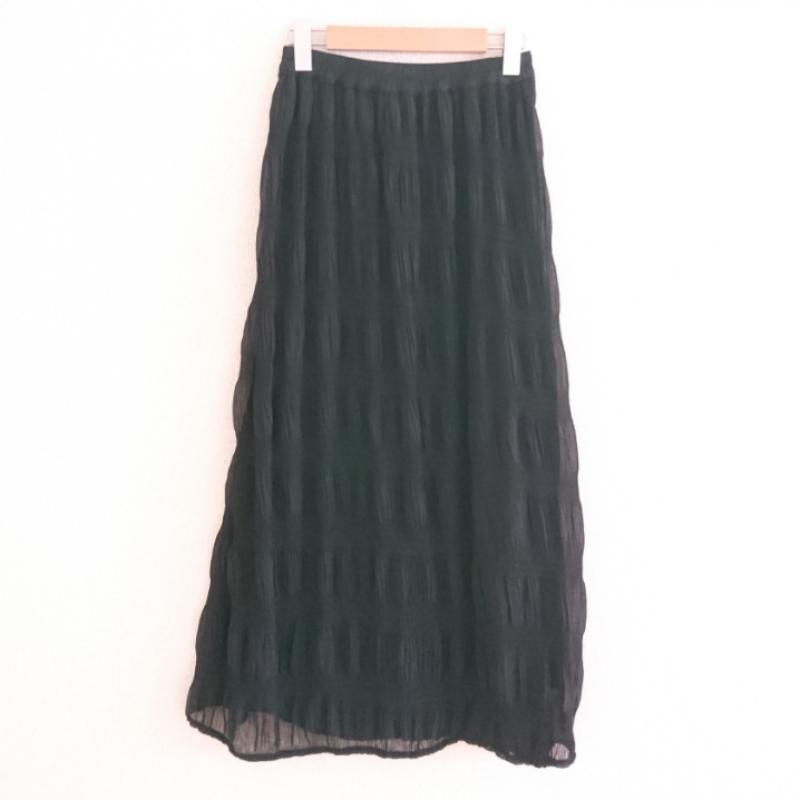 シーモシェリー she mo shelly スカート ロングスカート 無地 黒 / ブラック / レディース USED 古着 中古 10012182