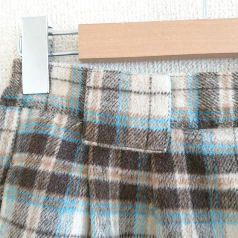 クリスプ Crisp スカート ひざ丈スカート FREE チェック 茶 / ブラウン / X ベージュ / ベージュ / X 青 / ブルー / レディース USED 古着 中古 10012202