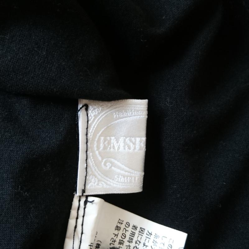 エムズエキサイト EMSEXCITE カットソー 半袖 無地 X ドット 黒 / ブラック / X ベージュ / ベージュ / レディース USED 古着 中古 10012220