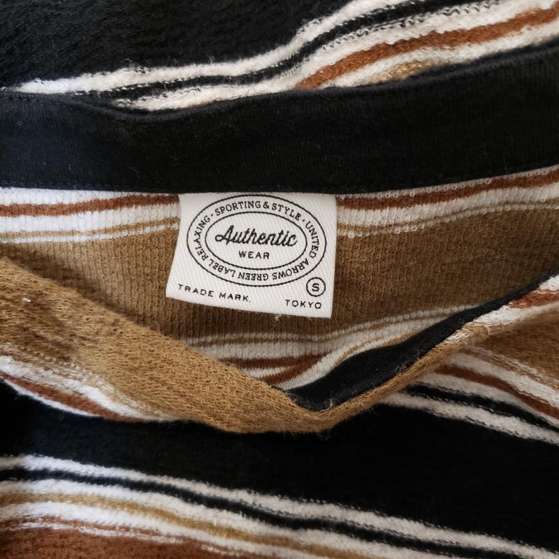 オーセンティックウエア AUTHENTIC WEAR カットソー 半袖 S ボーダー柄 白 / ホワイト / X 黒 / ブラック / X 茶 / ブラウン / レディース USED 古着 中古 10012228