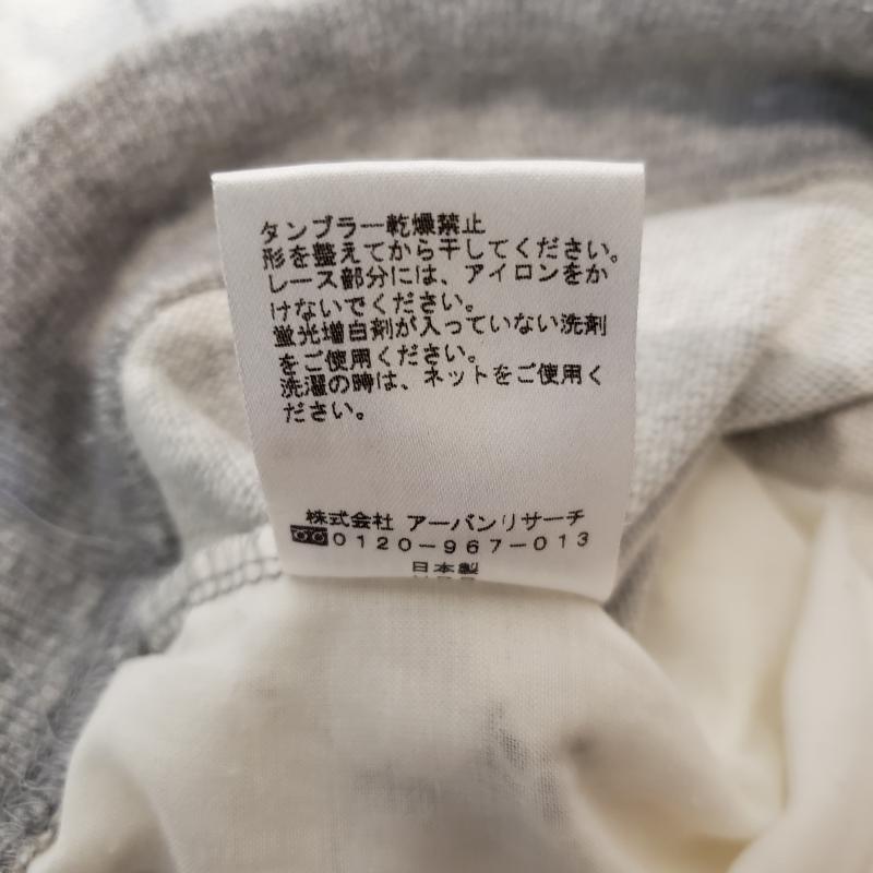 アーバンリサーチ URBAN RESEARCH カットソー 半袖 スウェット生地/レース切り替え FREE 花柄 X 無地 白 / ホワイト / X 灰 / グレー / レディース USED 古着 中古 10012247