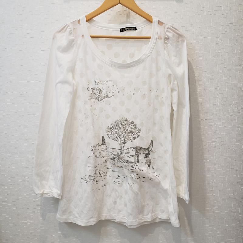 フラボア FRAPBOIS Tシャツ 長袖 1 X ドット 白 / ホワイト / レディース USED 古着 中古 10012266