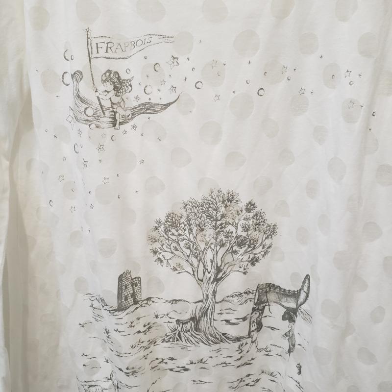 フラボア FRAPBOIS Tシャツ 長袖 1 X ドット 白 / ホワイト / レディース USED 古着 中古 10012266
