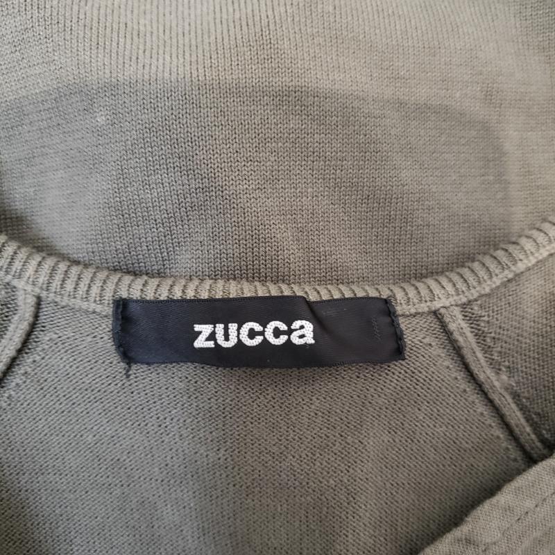 ズッカ ZUCCa カーディガン 半袖 M 無地 灰 / グレー / レディース USED 古着 中古 10012269