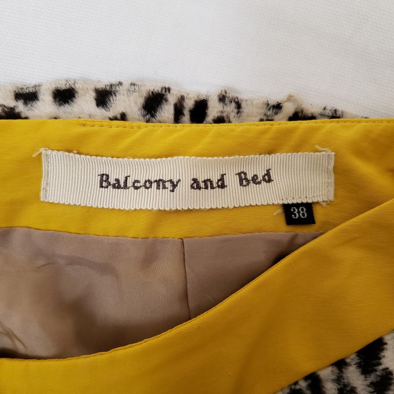 バルコニー アンド ベッド Balcony and Bed スカート ひざ丈スカート 38 ヒョウ柄・レオパード柄 黒 / ブラック / X ベージュ / ベージュ / X 黄 / イエロー /  レディース USED 古着 中古 10012274