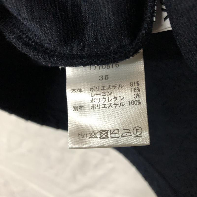 ヨーロ YOLO カットソー 七分袖 36 総柄 X 無地 紺 / ネイビー / レディース USED 古着 中古 10012276