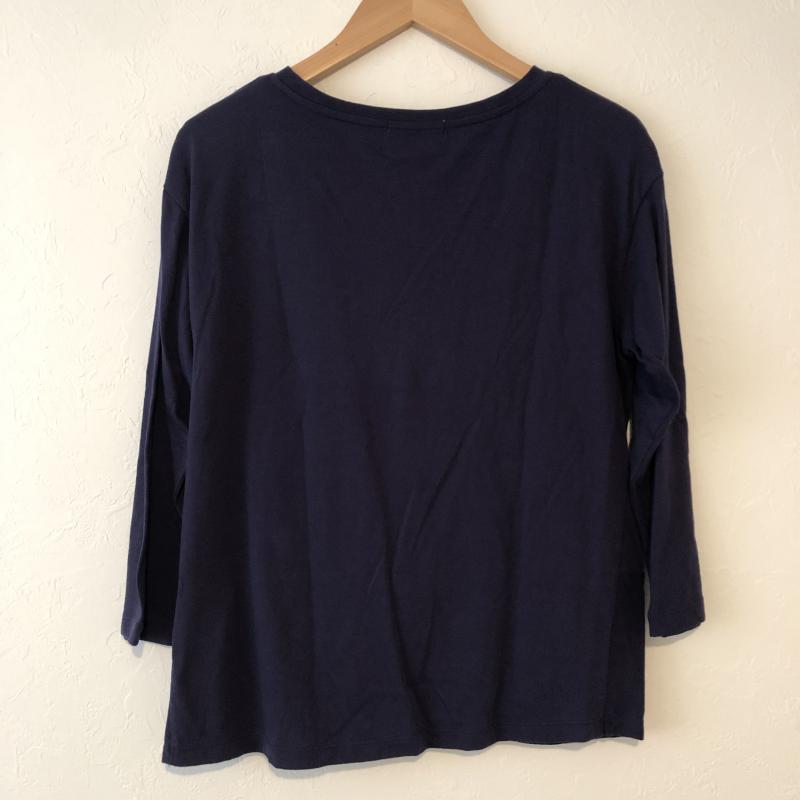 ホワイトジョーラ White Joola カットソー 七分袖 ギャザーデザインカットソー 38 無地 紺 / ネイビー / レディース USED 古着 中古 10012316