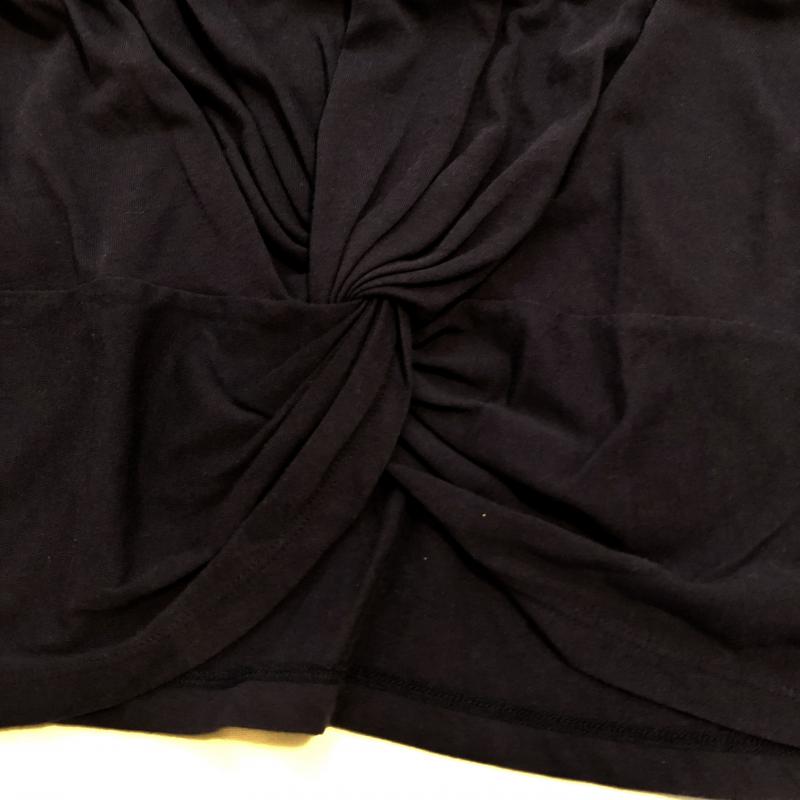 ホワイトジョーラ White Joola カットソー 七分袖 ギャザーデザインカットソー 38 無地 紺 / ネイビー / レディース USED 古着 中古 10012316