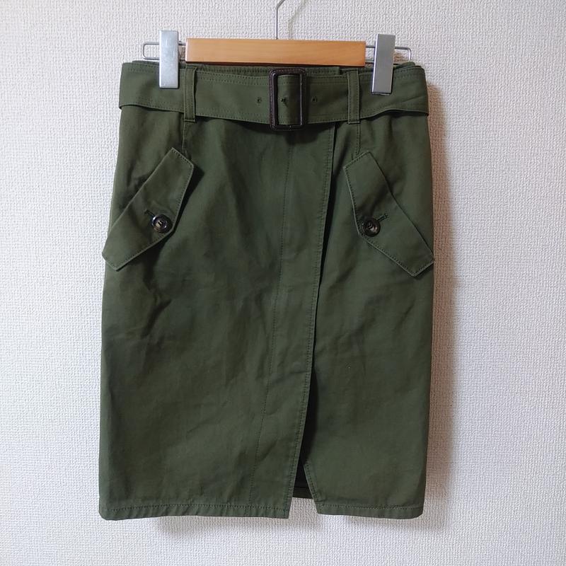 クローラ crolla スカート ひざ丈スカート 34 無地 緑 / グリーン / レディース USED 古着 中古 10012332