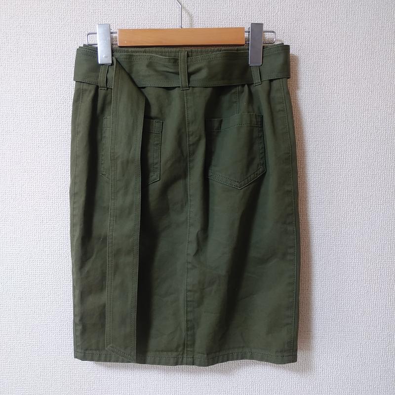 クローラ crolla スカート ひざ丈スカート 34 無地 緑 / グリーン / レディース USED 古着 中古 10012332