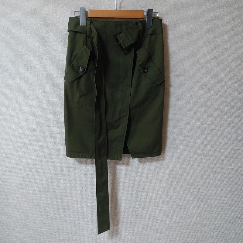 クローラ crolla スカート ひざ丈スカート 34 無地 緑 / グリーン / レディース USED 古着 中古 10012332