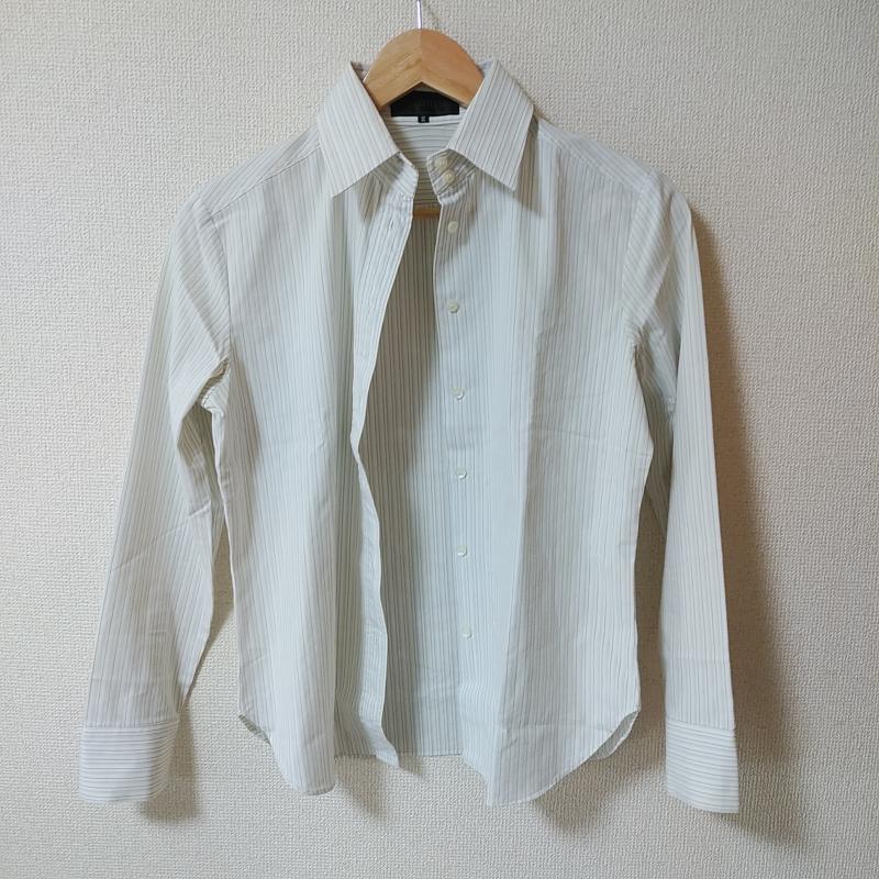 アンタイトル UNTITLED シャツ、ブラウス 長袖 2 ストライプ 白 / ホワイト / X 黒 / ブラック / レディース USED 古着 中古 10012334
