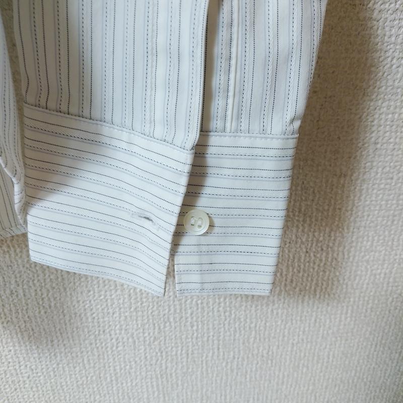 アンタイトル UNTITLED シャツ、ブラウス 長袖 2 ストライプ 白 / ホワイト / X 黒 / ブラック / レディース USED 古着 中古 10012334