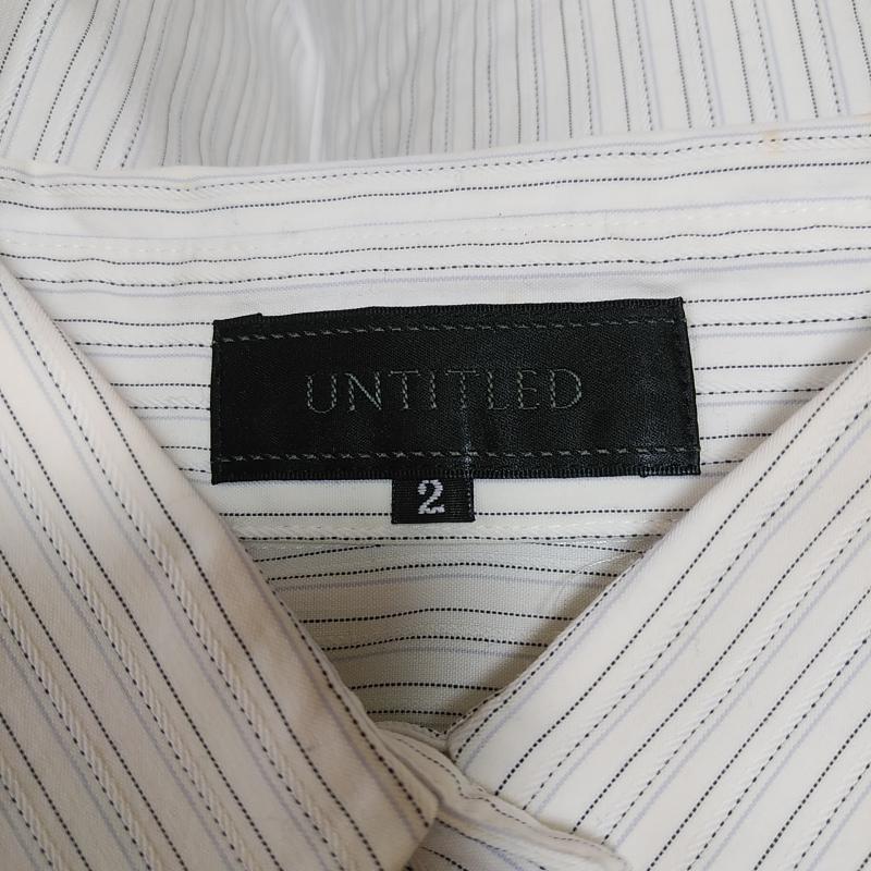 アンタイトル UNTITLED シャツ、ブラウス 長袖 2 ストライプ 白 / ホワイト / X 黒 / ブラック / レディース USED 古着 中古 10012334