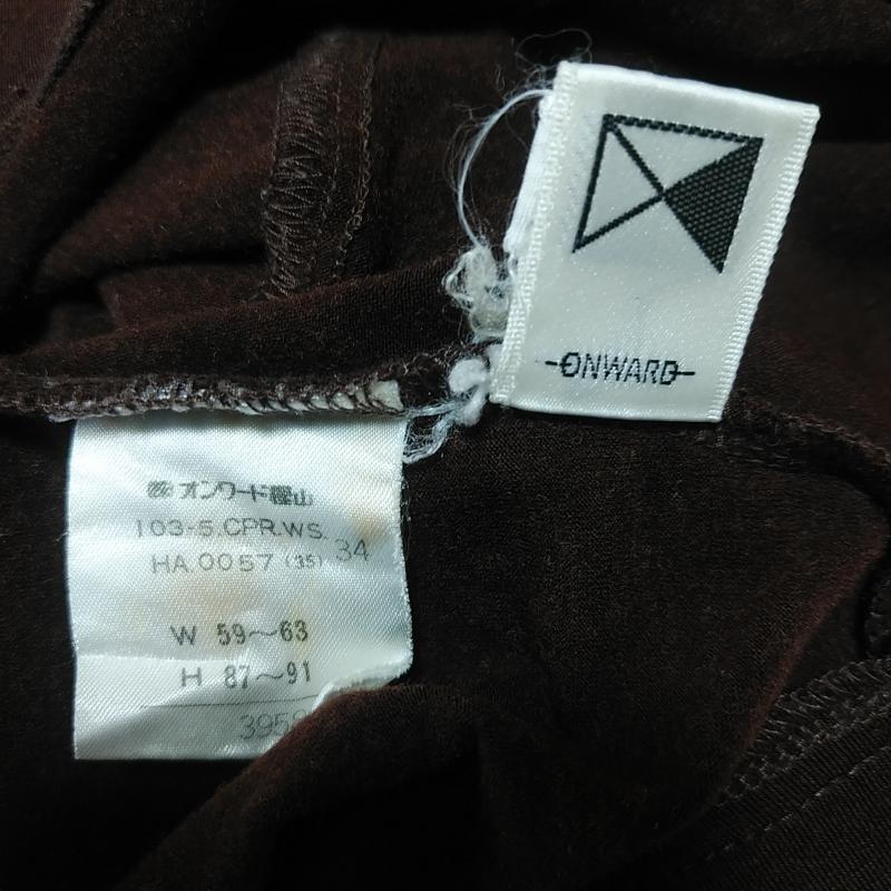 ニジュウサンク 23区 パンツ スラックス 34 無地 茶 / ブラウン / レディース USED 古着 中古 10012362