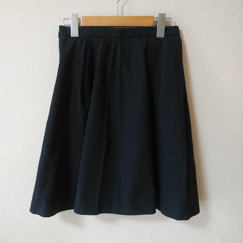 クイーンズコート QUEENS COURT スカート ひざ丈スカート 2 無地 黒 / ブラック / レディース USED 古着 中古 10012364