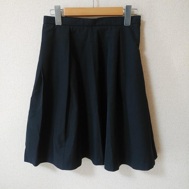 クイーンズコート QUEENS COURT スカート ひざ丈スカート 2 無地 黒 / ブラック / レディース USED 古着 中古 10012364
