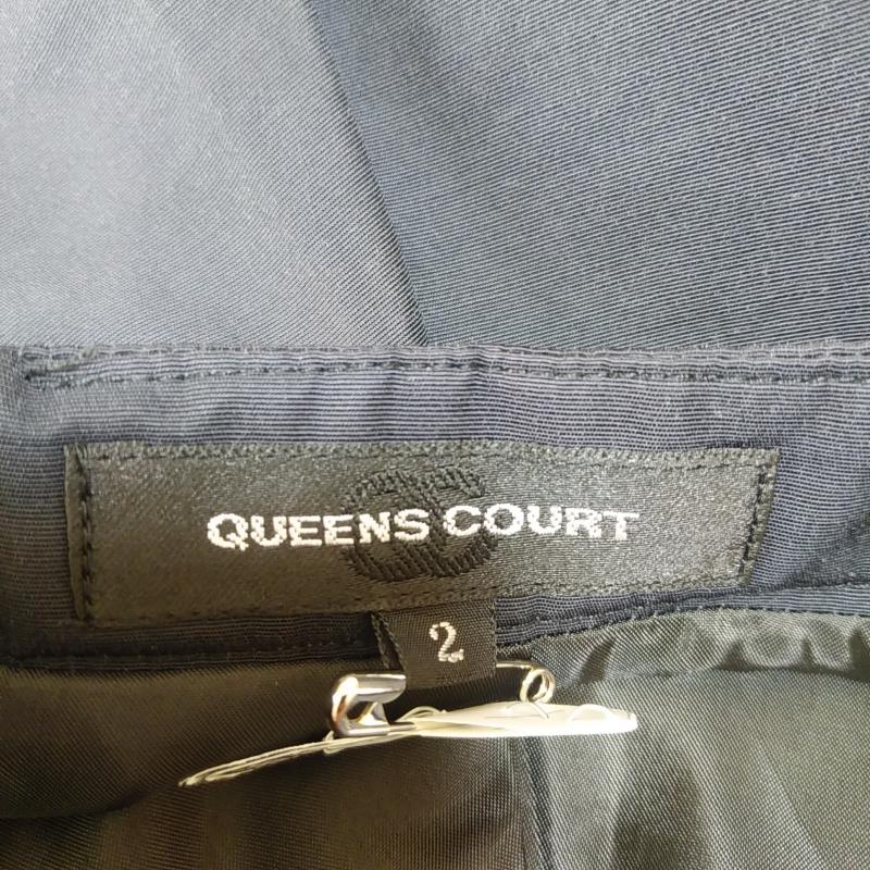 クイーンズコート QUEENS COURT スカート ひざ丈スカート 2 無地 黒 / ブラック / レディース USED 古着 中古 10012364