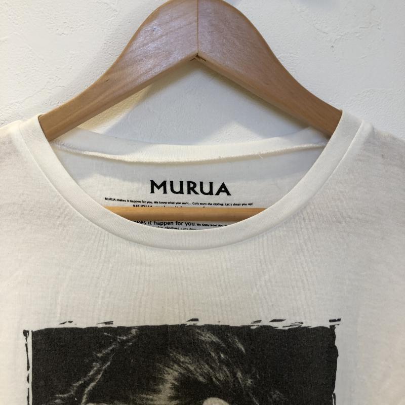 ムルーア MURUA カットソー 半袖 FREE 無地 X プリント 白 / ホワイト / X 黒 / ブラック / レディース USED 古着 中古 10012384
