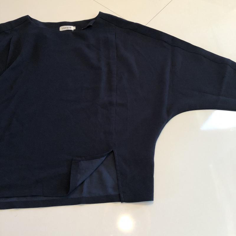 レプシィム LEPSIM シャツ、ブラウス 長袖 FREE 無地 紺 / ネイビー / レディース USED 古着 中古 10012395