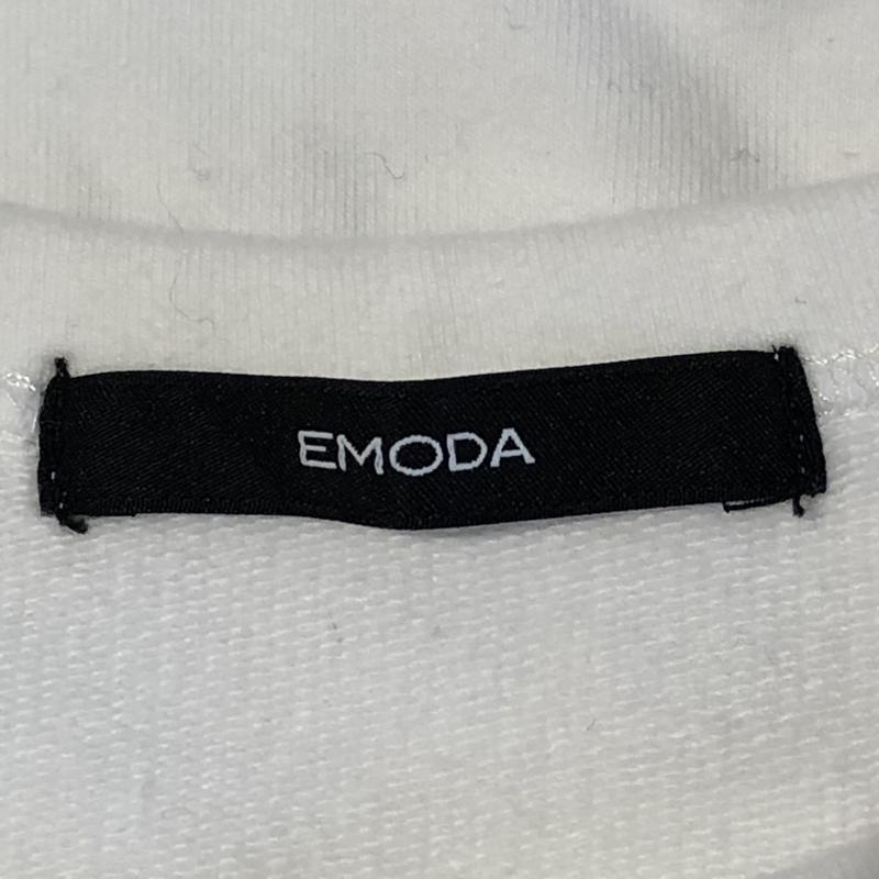 エモダ EMODA カットソー 半袖 S 無地 X ペイズリー 白 / ホワイト / レディース USED 古着 中古 10012396