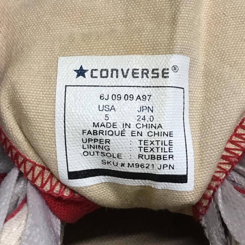コンバースオールスター Converse All Star スニーカー スニーカー M9621/ハイカット 24.0cm 無地 X ロゴ、文字 赤 / レッド / X 白 / ホワイト / レディース USED 古着 中古 10012483