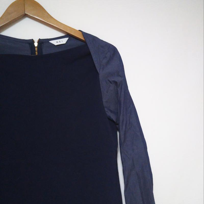 ネイ NEI カットソー 長袖 無地 紺 / ネイビー / レディース USED 古着 中古 10012570