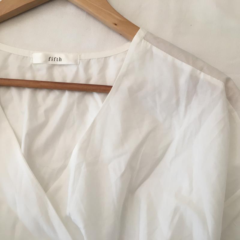 フィフス fifth カットソー 七分袖 無地 白 / ホワイト / レディース USED 古着 中古 10012665