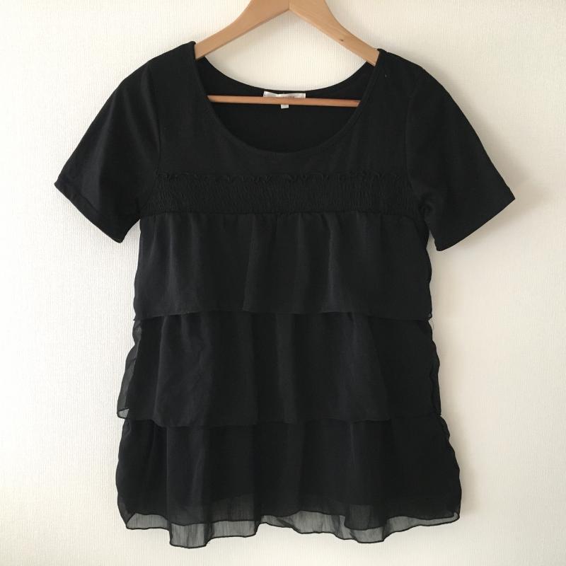 タイニークリーク TINY CREEK カットソー 半袖 M 無地 黒 / ブラック / レディース USED 古着 中古 10012681