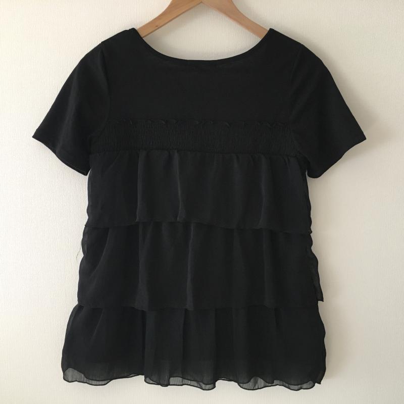 タイニークリーク TINY CREEK カットソー 半袖 M 無地 黒 / ブラック / レディース USED 古着 中古 10012681