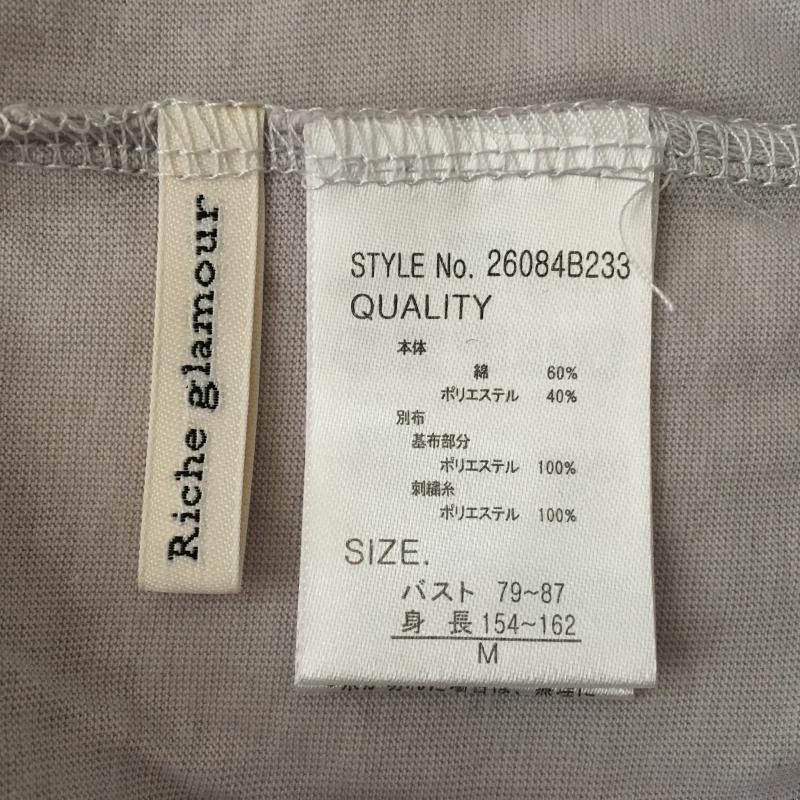 リシェグラマー Riche glamour カットソー 半袖 M 無地 X 花柄 紫 / パープル / レディース USED 古着 中古 10012686