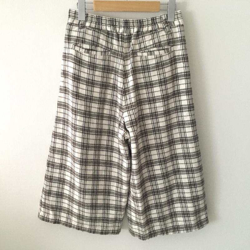 サマンサモスモス SM2 パンツ スラックス ガウチョパンツ M チェック 白 / ホワイト / X 茶 / ブラウン / レディース USED 古着 中古 10012708