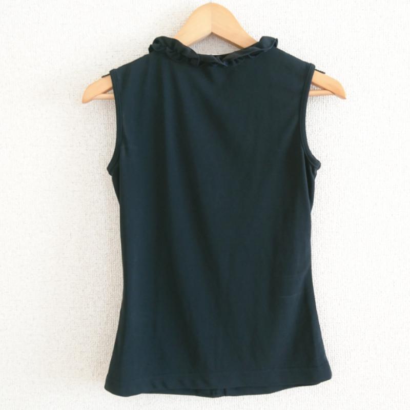 CLASS CLUB CLASS CLUB カットソー 半袖 ノースリーブ 38 無地 黒 / ブラック / レディース USED 古着 中古 10012721