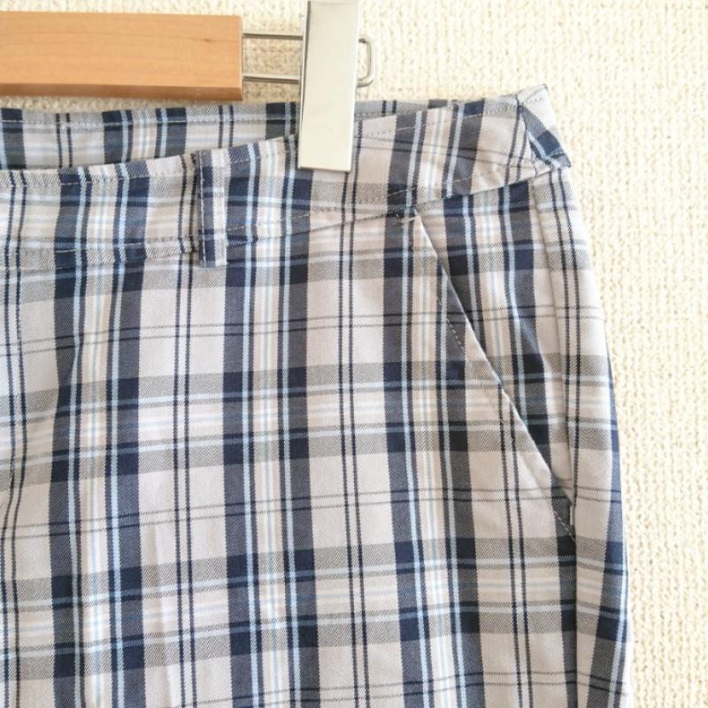 アールユー RU パンツ チノパン LL チェック 青 / ブルー / X 紺 / ネイビー / X 白 / ホワイト / X 灰 / グレー / レディース USED 古着 中古 10012722