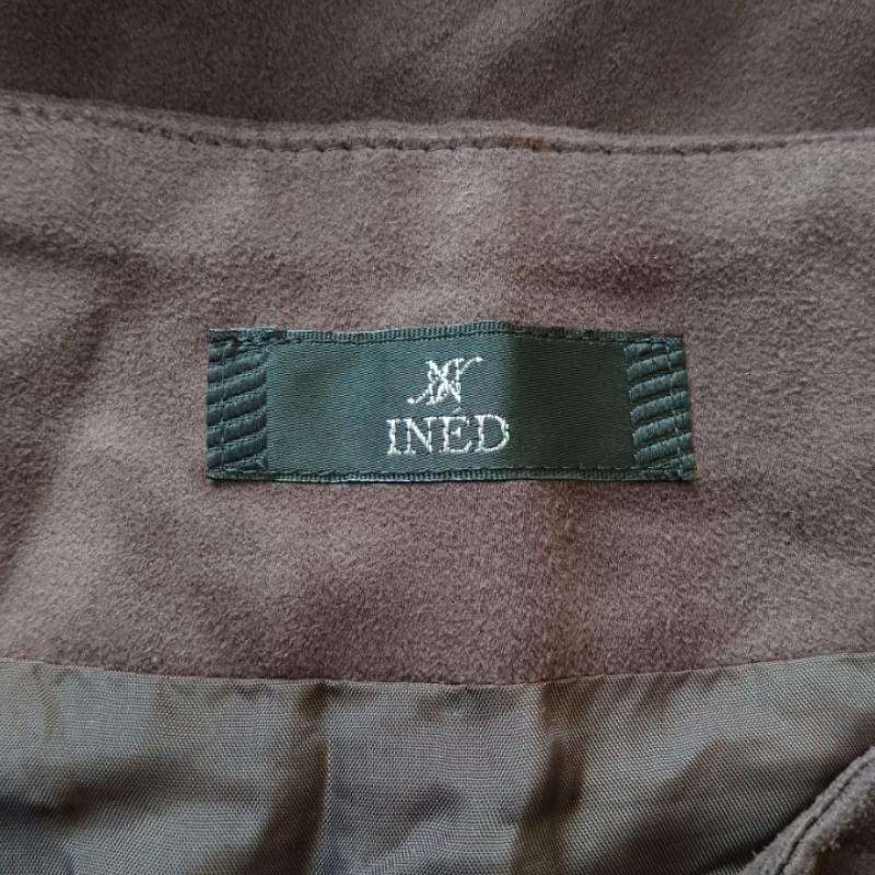 イネド INED スカート ひざ丈スカート 7 無地 茶 / ブラウン / レディース USED 古着 中古 10012723