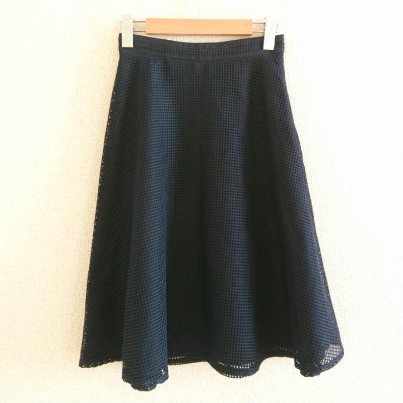 フェリースルネス Feliz Lunes スカート ひざ丈スカート 1 無地 紺 / ネイビー / レディース USED 古着 中古 10012725