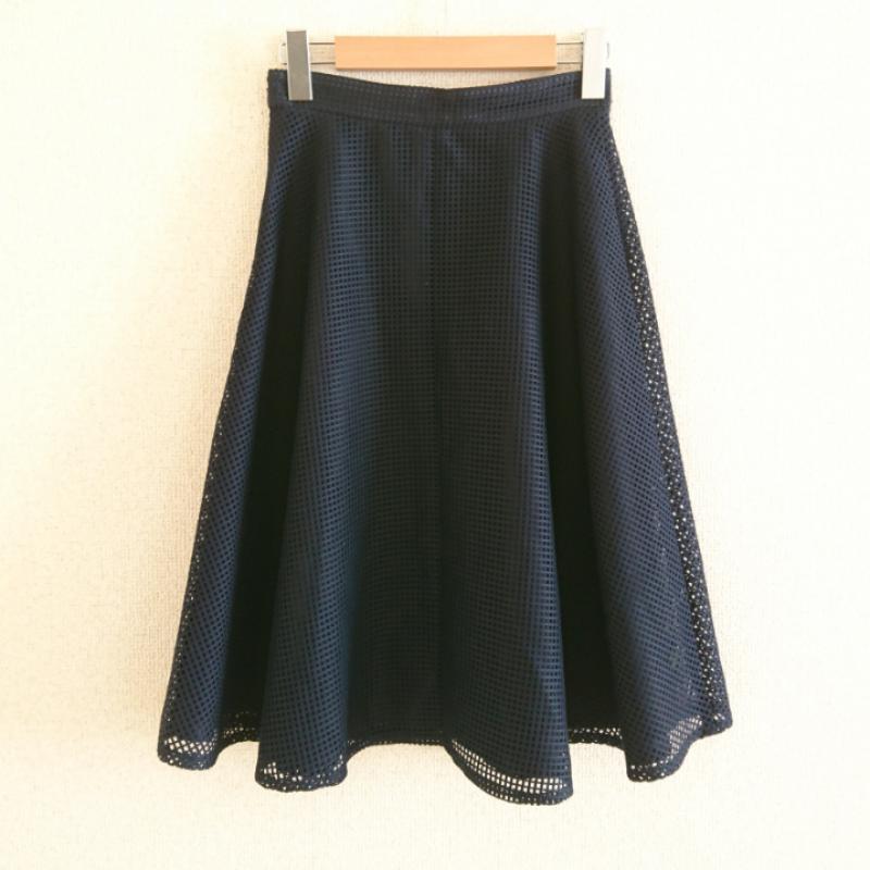 フェリースルネス Feliz Lunes スカート ひざ丈スカート 1 無地 紺 / ネイビー / レディース USED 古着 中古 10012725