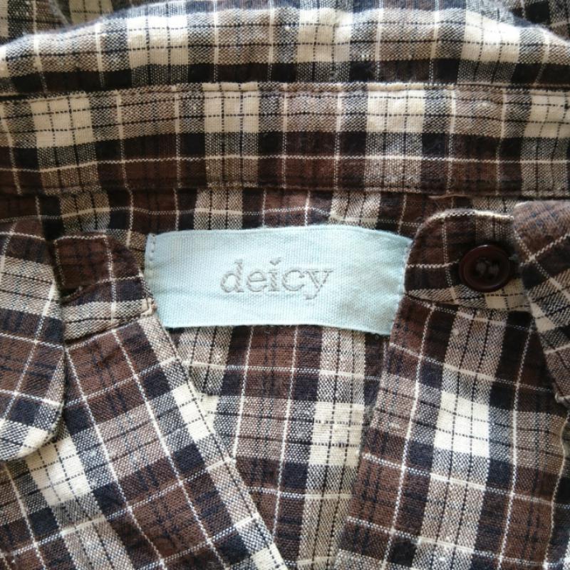 デイシー DEICY シャツ、ブラウス 半袖 FREE チェック 茶 / ブラウン / X 黒 / ブラック / X ベージュ / ベージュ / レディース USED 古着 中古 10012737