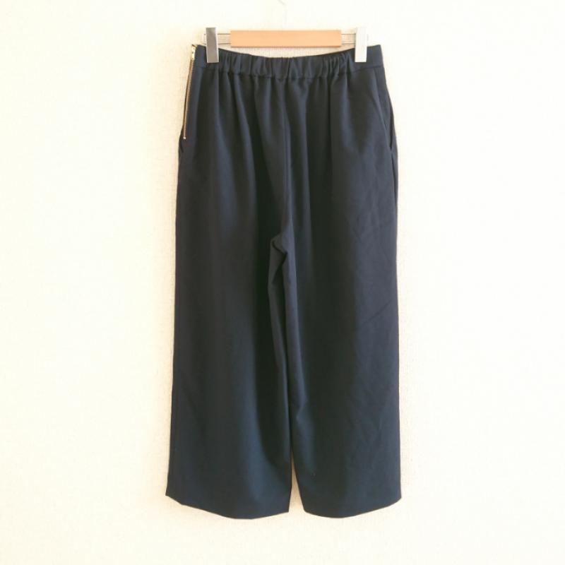 ビス ViS パンツ スラックス タック入りガウチョパンツ L 無地 紺 / ネイビー / レディース USED 古着 中古 10012740