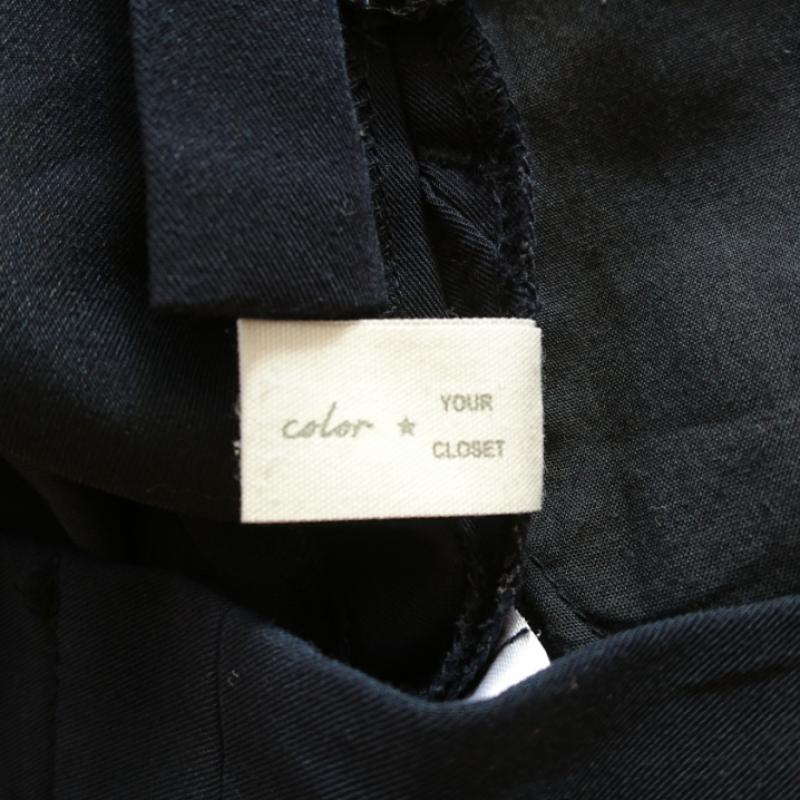 ビス ViS パンツ スラックス タック入りガウチョパンツ L 無地 紺 / ネイビー / レディース USED 古着 中古 10012740
