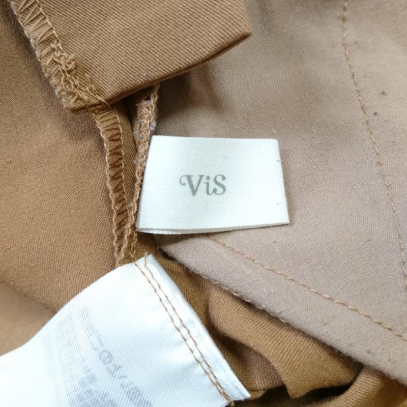 ビス ViS パンツ スラックス ワイドパンツ L 無地 ベージュ / ベージュ / レディース USED 古着 中古 10012750