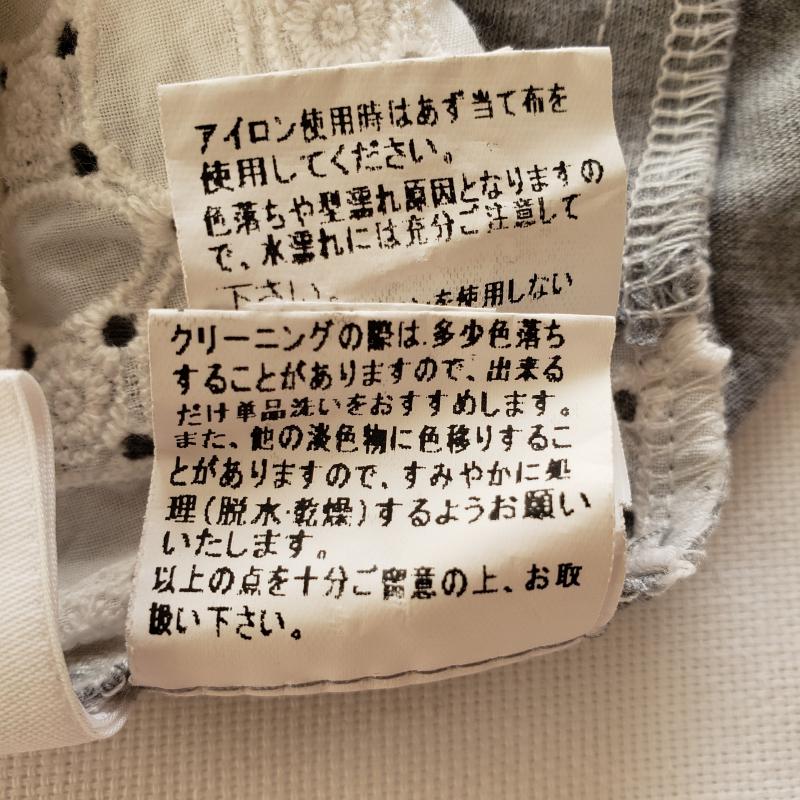 ヨーロ YOLO Tシャツ 半袖 前レース素材透け感あり 38 X 無地 灰 / グレー / X 白 / ホワイト / レディース USED 古着 中古 10012776