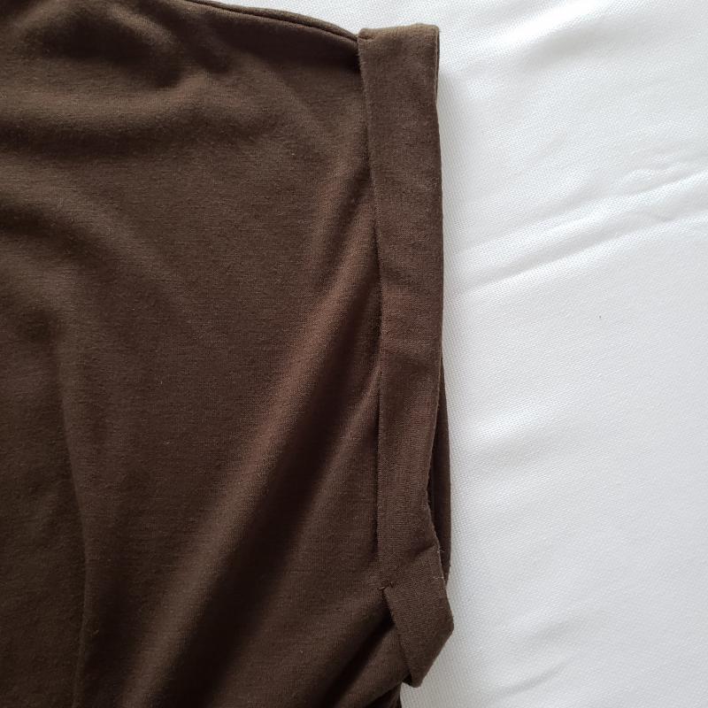ロージー ROSIEE カットソー 半袖 胸下に切り返し丸首 40 無地 X 茶 / ブラウン / レディース USED 古着 中古 10012777