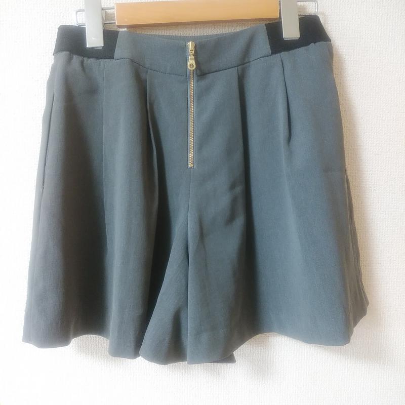 トランテアンソンドゥモード 31 Sons de mode パンツ キュロット 38 無地 灰 / グレー / X 黒 / ブラック / レディース USED 古着 中古 10012790